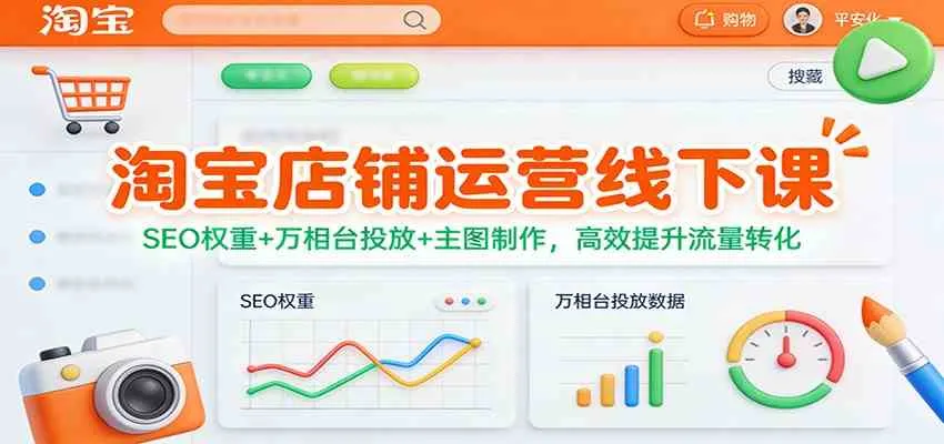 淘宝店铺运营线下课:SEO权重+万相台投放+主图制作,高效提升流量转化 淘宝店铺运营线下课:SEO权重+万相台投放+主图制作,高效提升流量转化