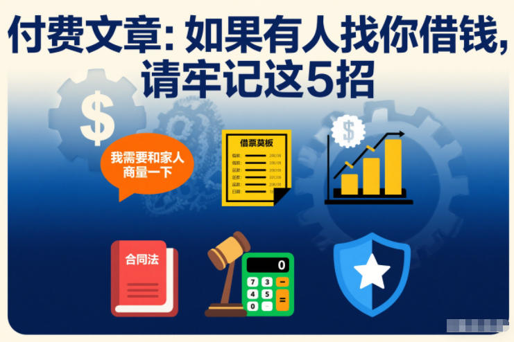 付费文章:如果有人找你借钱,请牢记这5招 付费文章:如果有人找你借钱,请牢记这5招